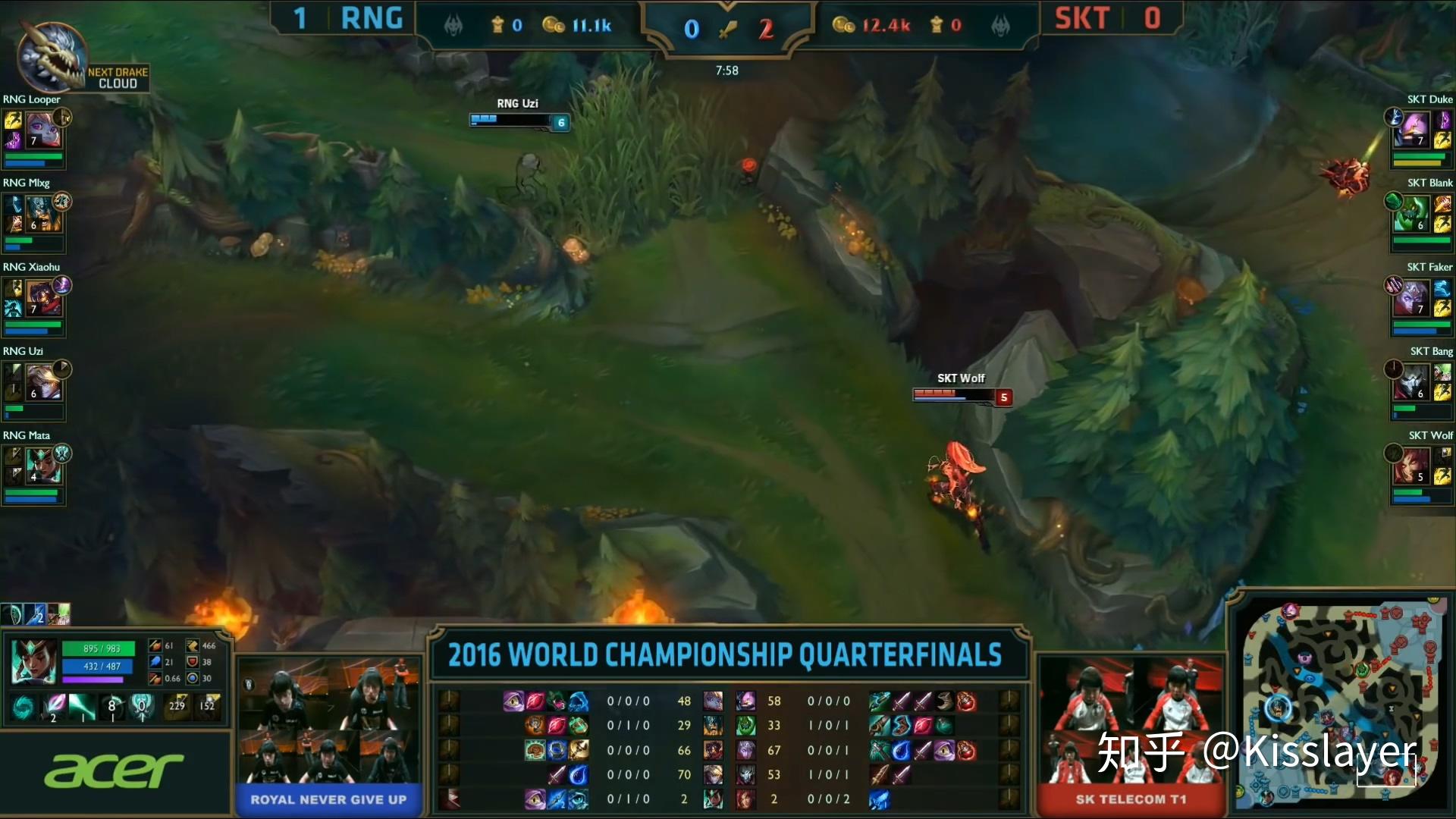 RNG碾压V5，Uzi完成史诗逆转峡谷大战八强赛，技惊四座